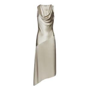Magda Butrym Silk Silver Cowl Neck Midi Dress Size FR 34 / US 2 NWT